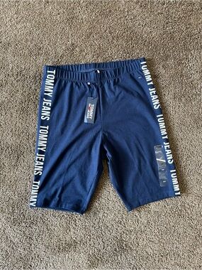 Tommy Hilfiger Navy Athletic Shorts with Branded Side Tape